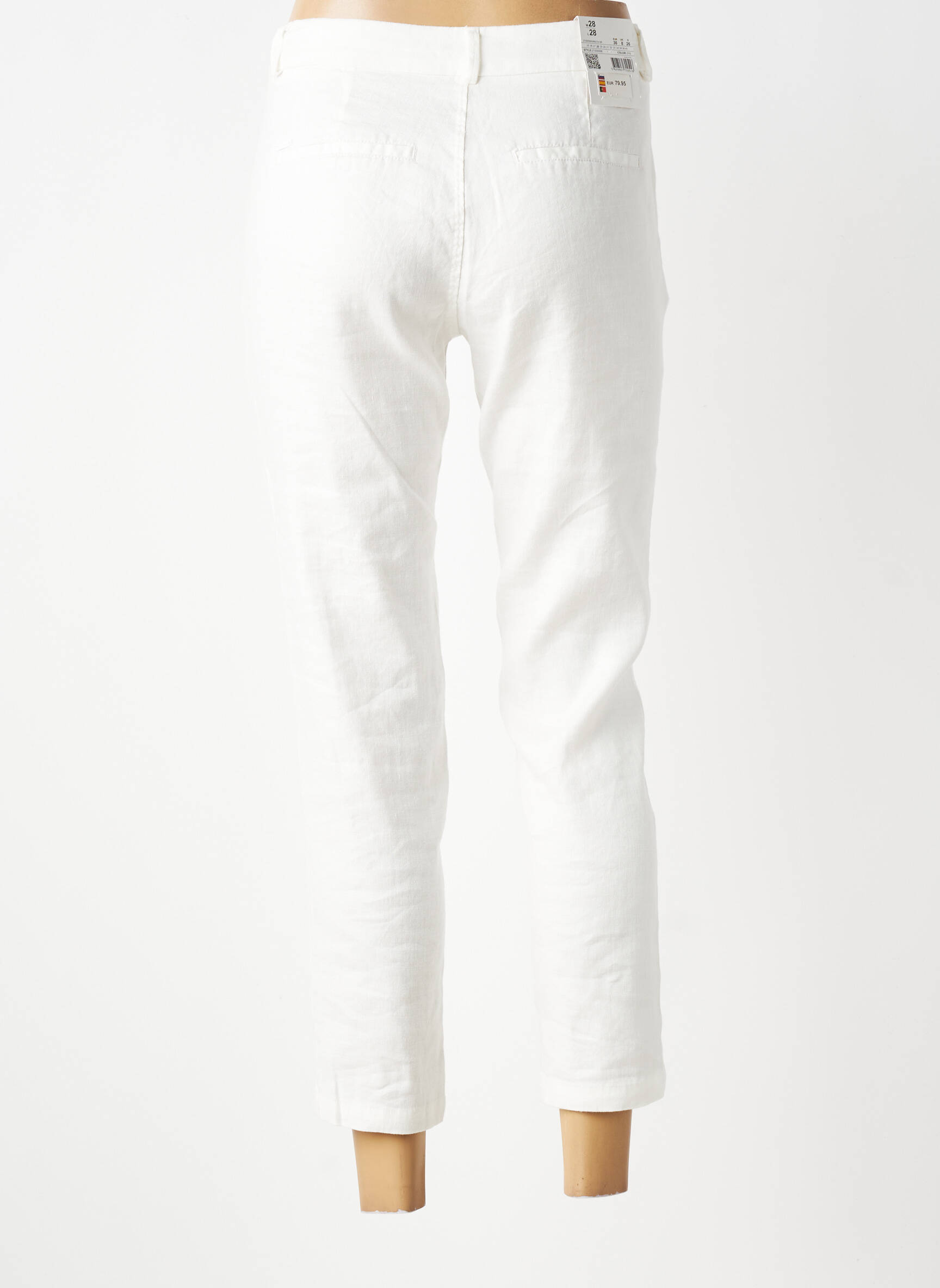 Pantalon 7/8 tissage popeline taille normale beige SALSA femme