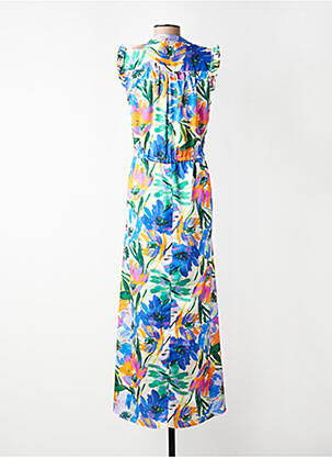 Robe longue imprimé fleurs manches courtes bleu SCARLET ROOS femme