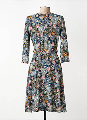 Robe mi-longue manches 3/4 manches 3/4 bleu L'ONKEL femme