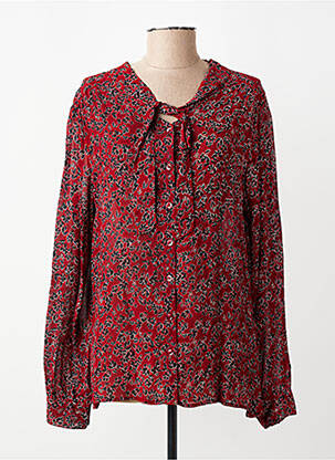 Chemisier imprimé fleurs manches longues rouge AGATHE & LOUISE femme