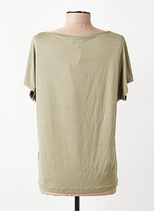 T-shirt sérigraphie avec strass manches courtes vert MARBLE femme