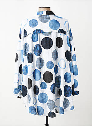 Tunique manches longues col chemisier bleu LAGON BLEU femme