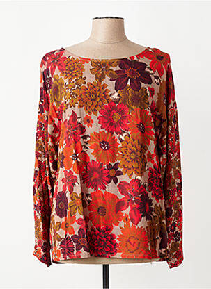 Blouse tissage popeline manches longues orange AGATHE & LOUISE femme