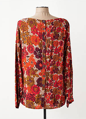 Blouse tissage popeline manches longues orange AGATHE & LOUISE femme
