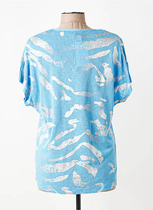 T-shirt coupe droite manches courtes bleu MARBLE femme