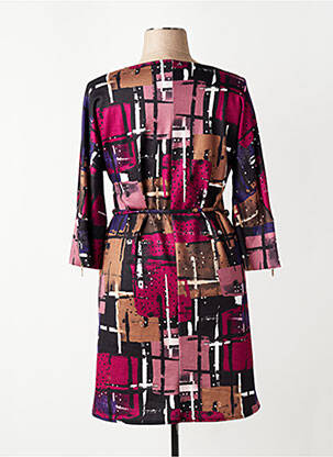 Robe mi-longue manches 3/4 manches 3/4 rouge VIE NOCTURNE femme