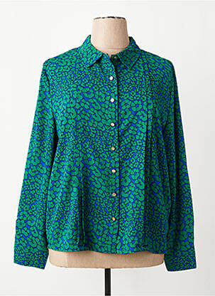 Chemisier tissage crêpe manches longues vert MARBLE femme