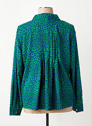 Chemisier tissage crêpe manches longues vert MARBLE femme