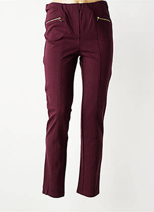 Pantalon slim taille élastique taille normale rouge GRIFFON femme