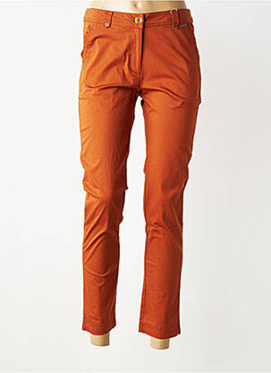 Pantalon chino tissage popeline taille normale orange AGATHE & LOUISE femme