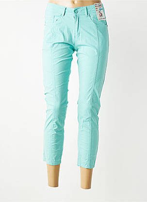 Pantalon 7/8 stretch taille normale bleu S.QUISE femme