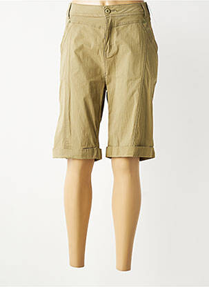 Bermuda tissage popeline taille normale vert S.QUISE femme