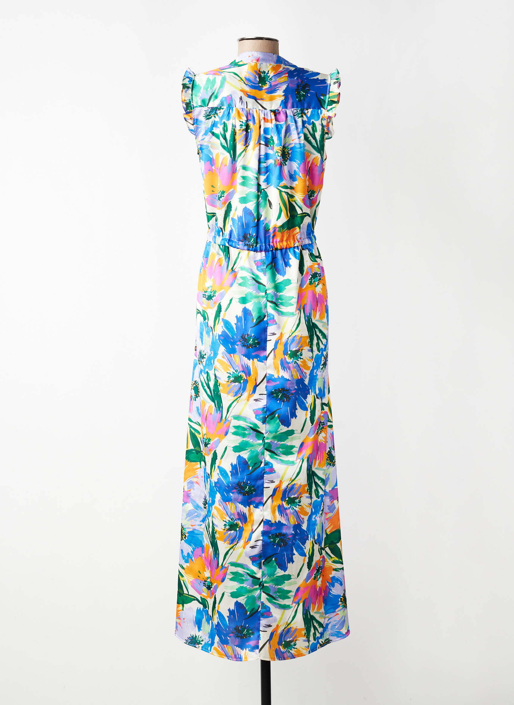Robe longue manches courtes manches courtes bleu SCARLET ROOS femme