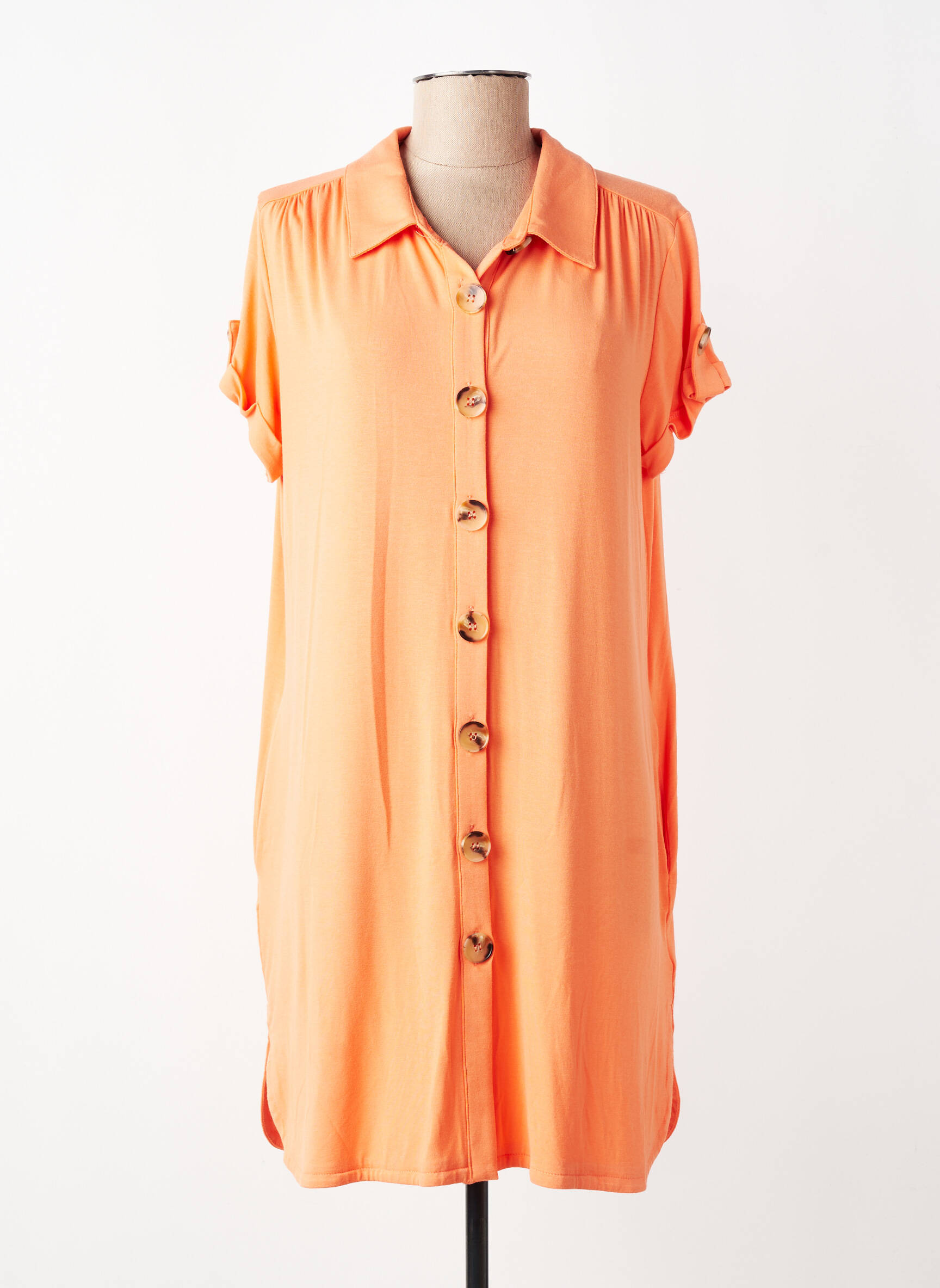 Robe courte manches courtes manches courtes orange 13 BONAPARTE femme
