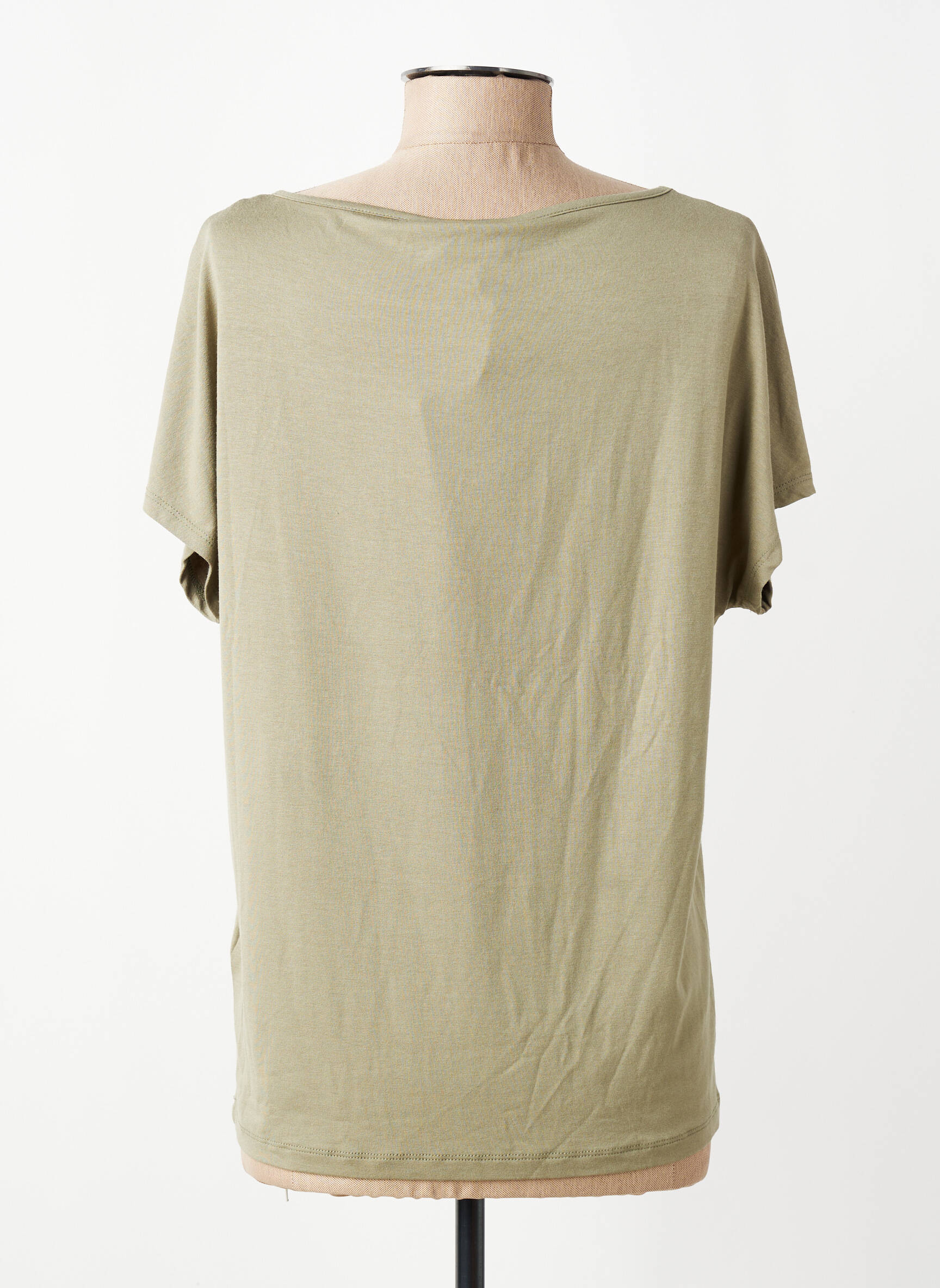 T-shirt coupe droite manches courtes vert MARBLE femme