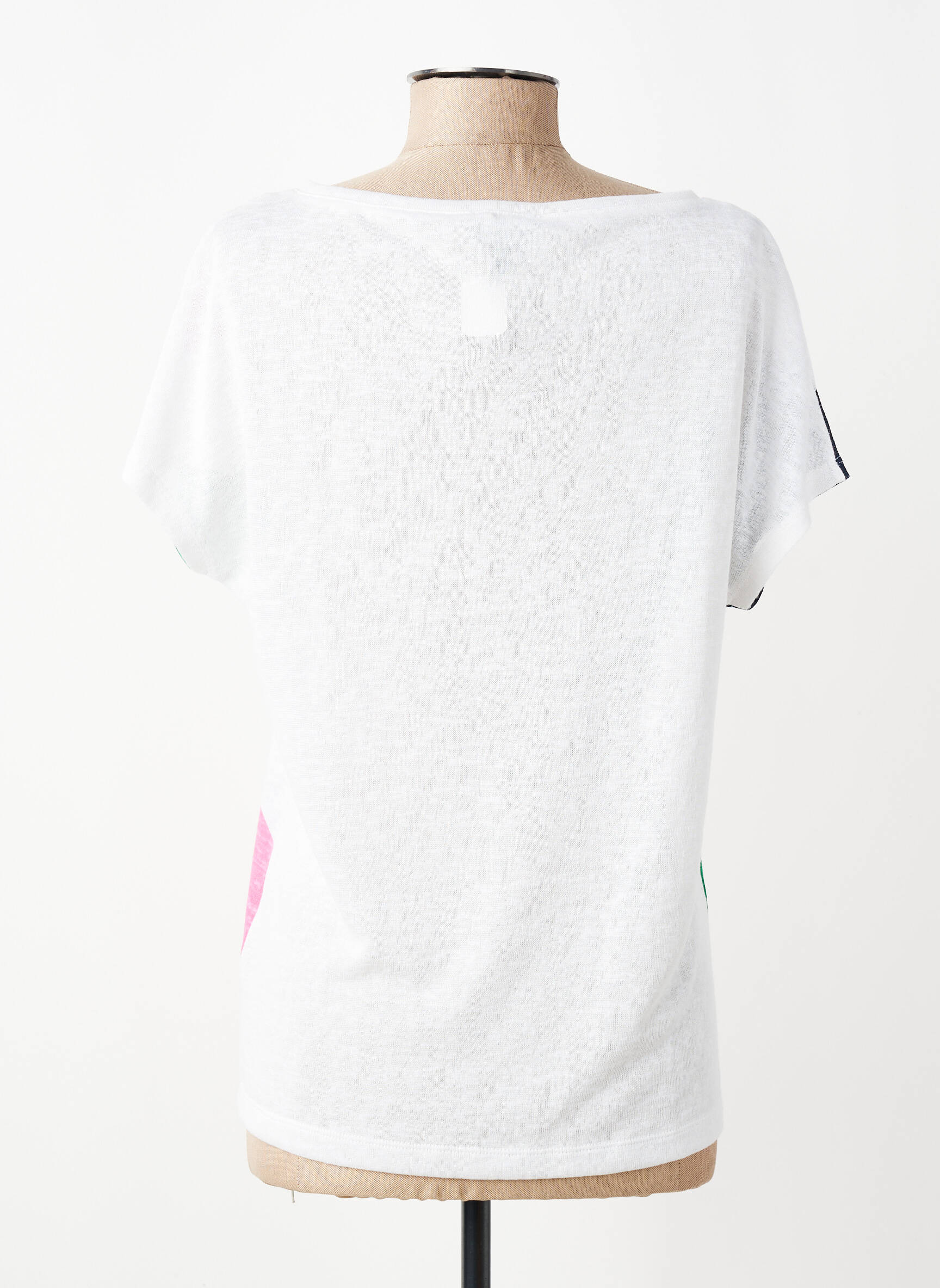 T-shirt coupe droite manches courtes blanc MARBLE femme