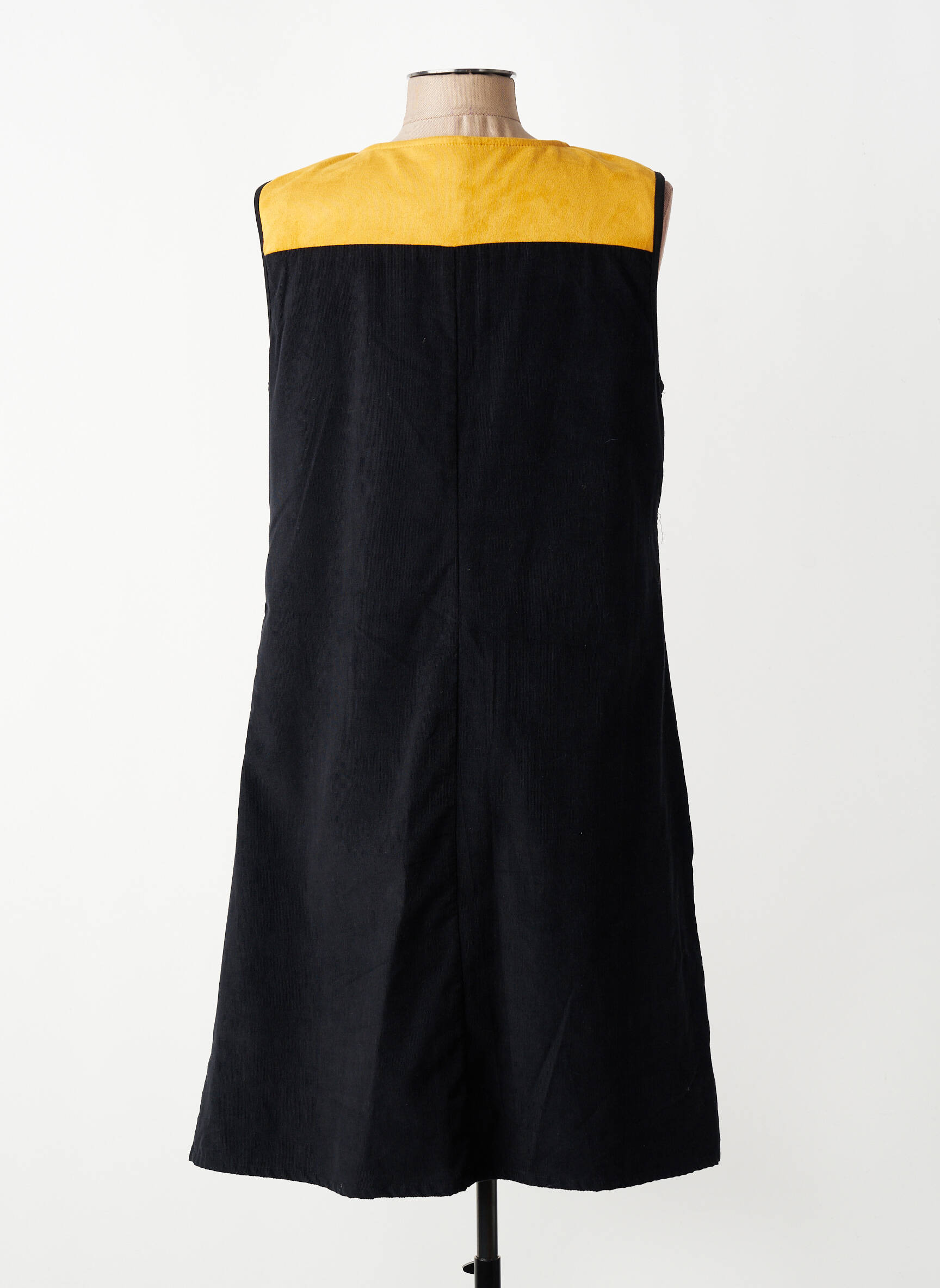 Robe mi-longue imprimé fleurs sans manche jaune AURA BY FIGURE LIBRE femme
