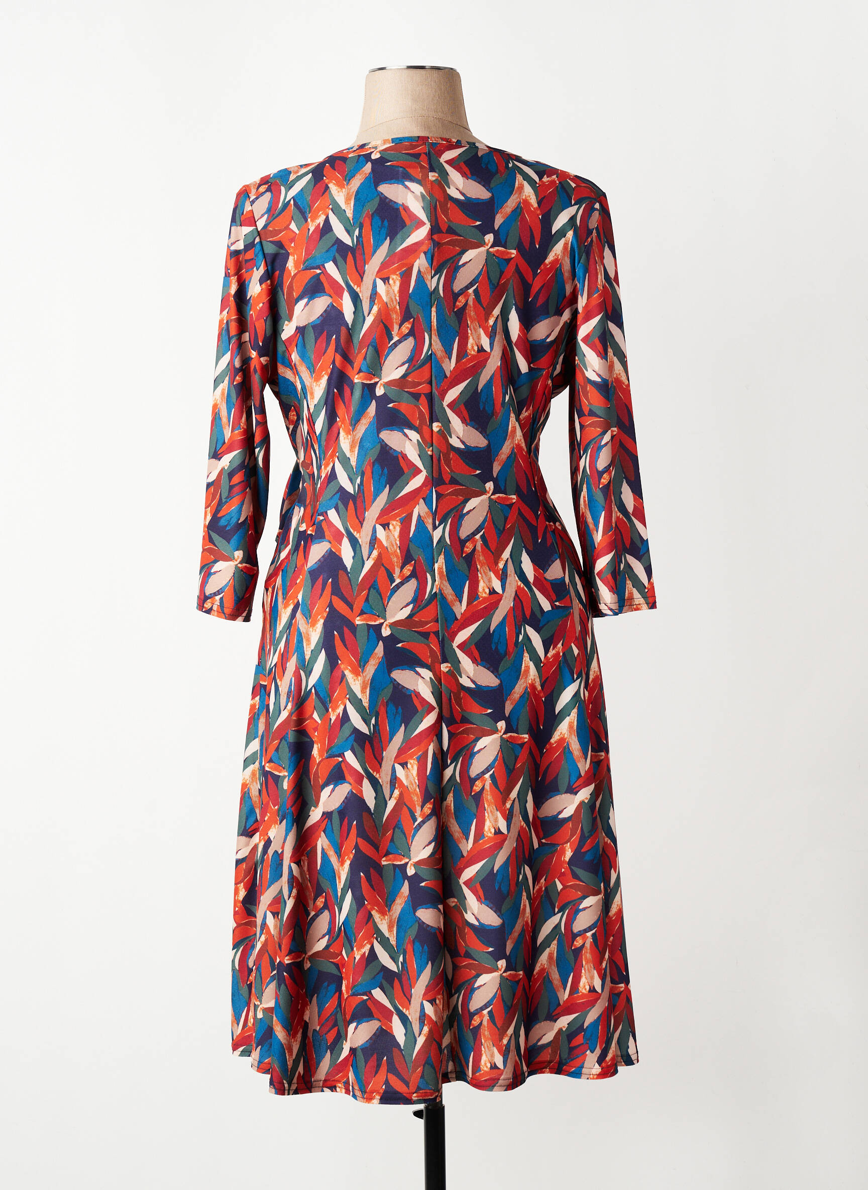 Robe mi-longue manches 3/4 manches 3/4 orange RENATTO BENE femme