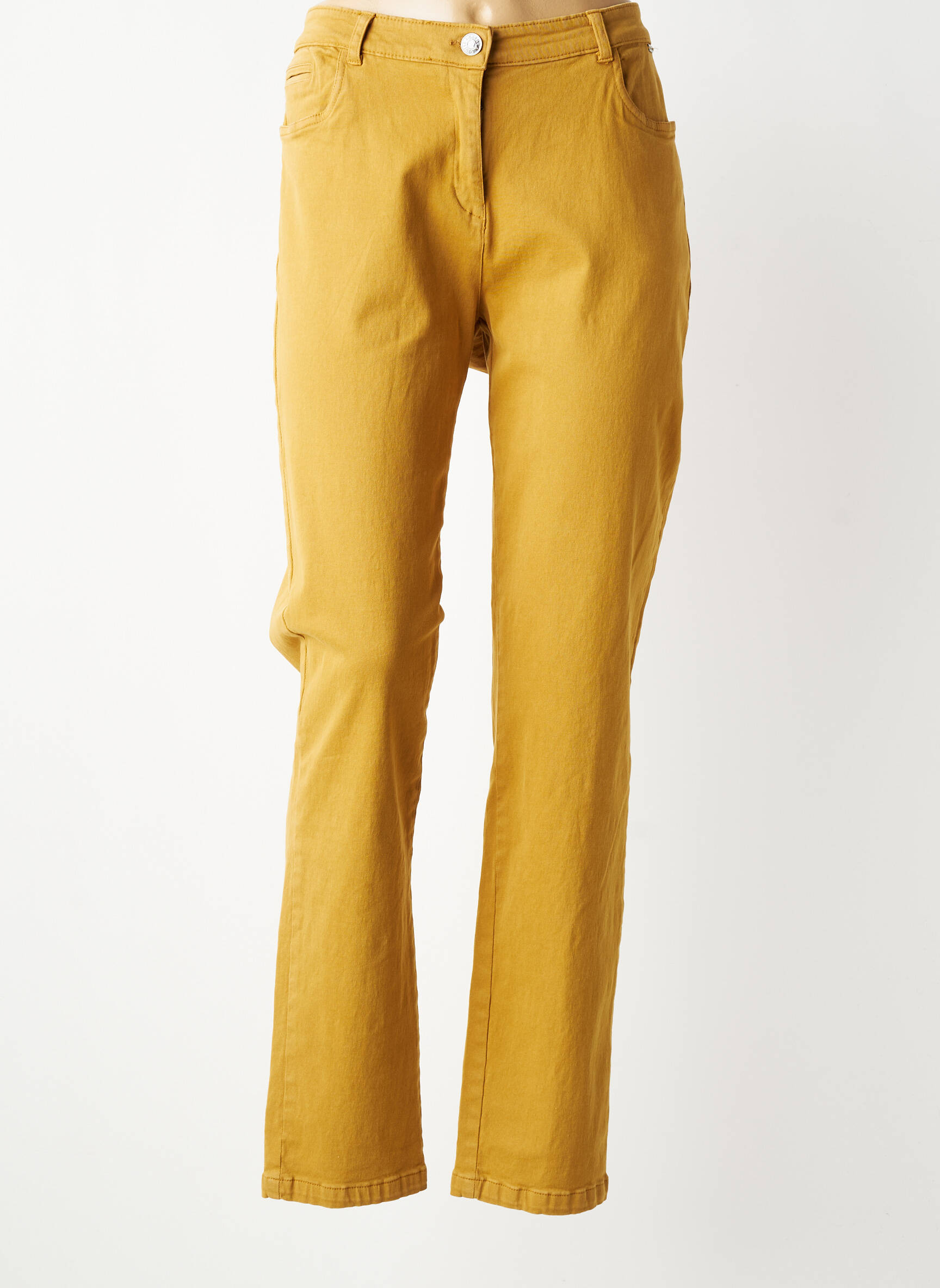 Jeans coupe slim stretch taille normale jaune AGATHE & LOUISE femme