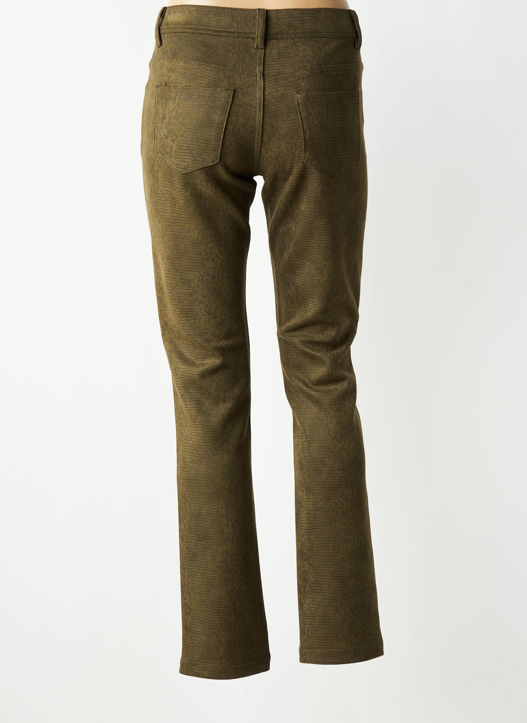 Pantalon slim stretch taille normale vert S.QUISE femme