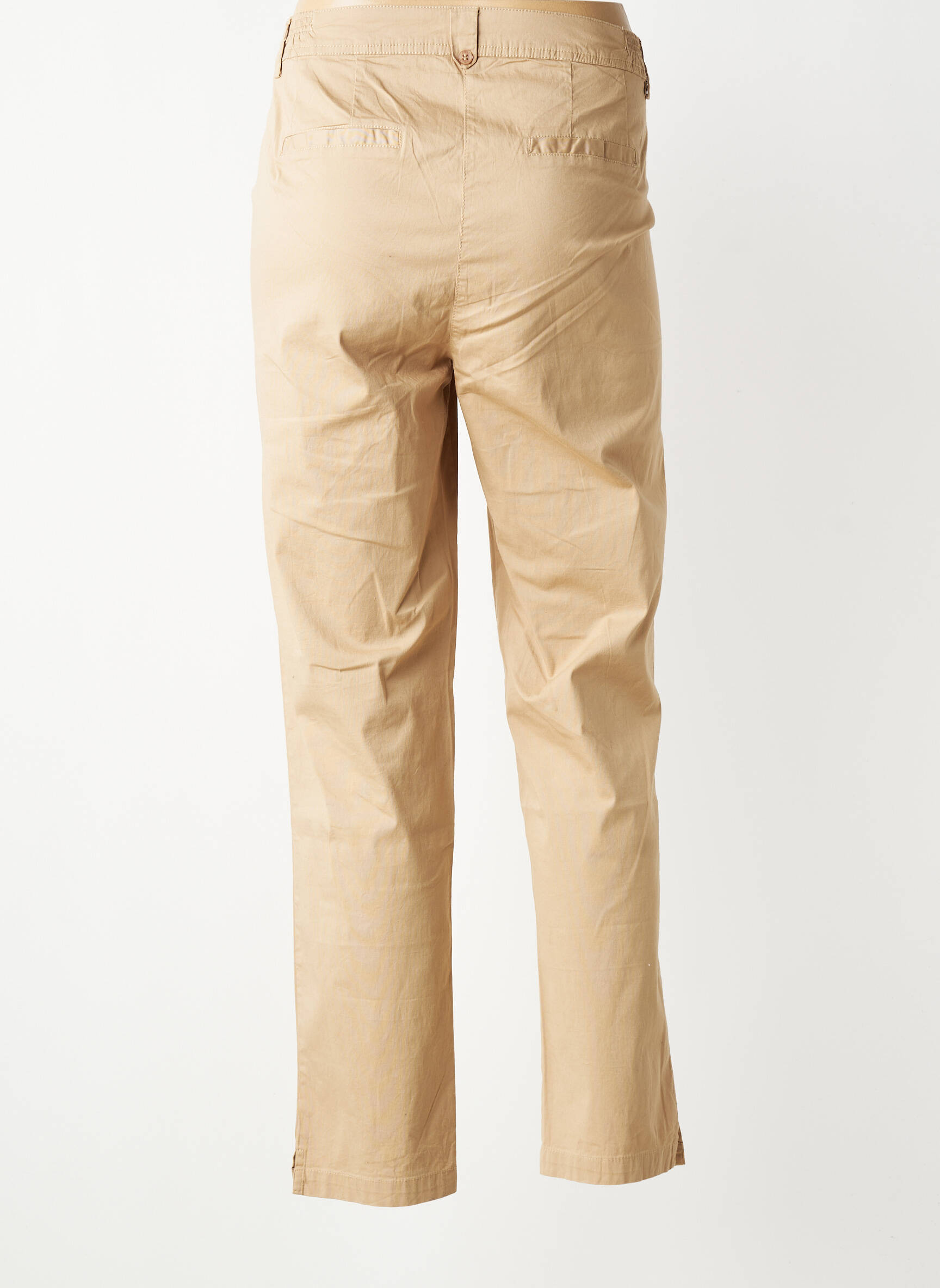 Pantalon chino tissage popeline taille normale beige AGATHE & LOUISE femme