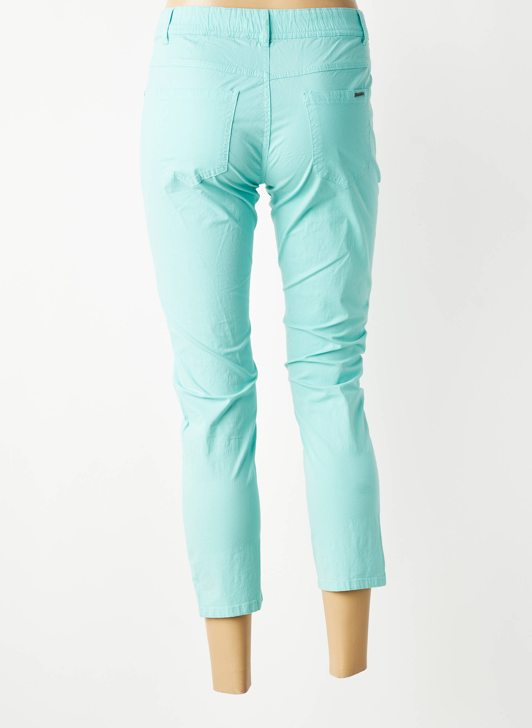Pantalon 7/8 stretch taille normale bleu S.QUISE femme