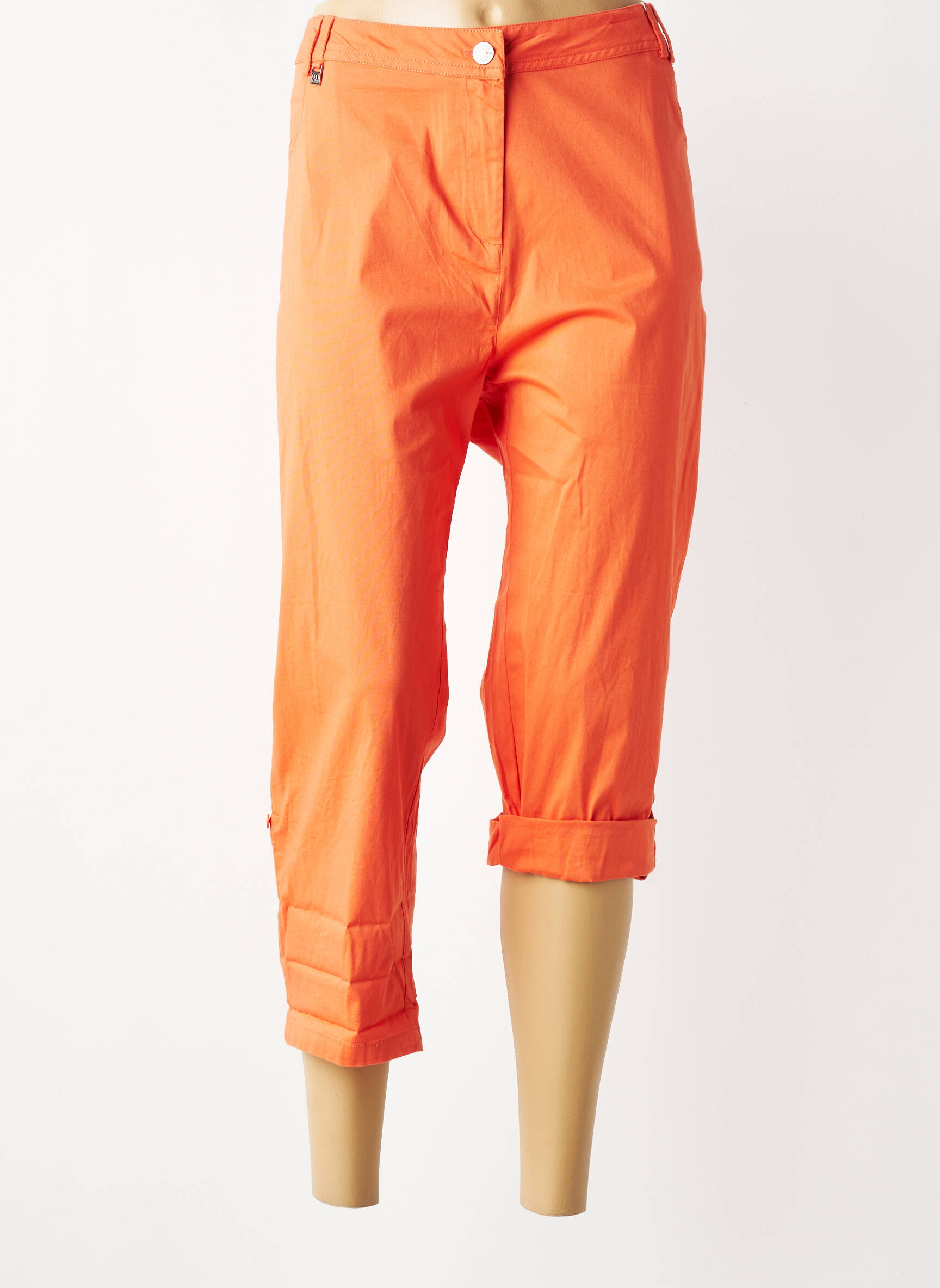 Pantacourt stretch taille normale orange AGATHE & LOUISE femme