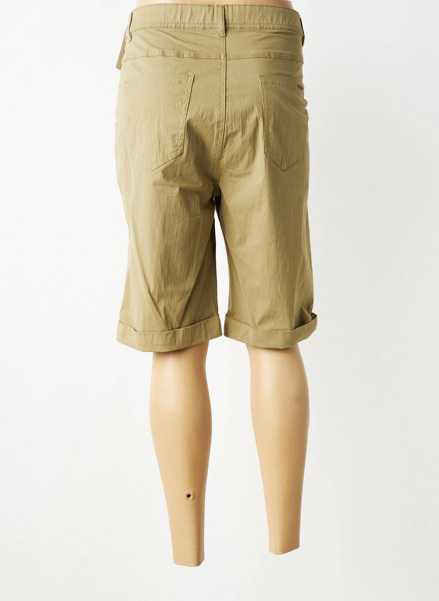 Bermuda tissage popeline taille normale vert S.QUISE femme