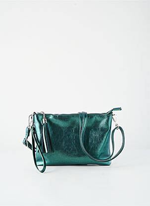 Sac fermeture zippée forme rectangulaire vert FLORA & CO femme