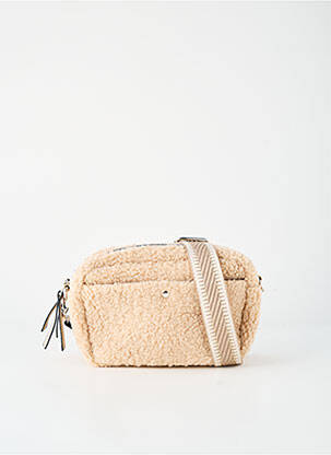 Sac fermeture zippée forme rectangulaire beige DAVID JONES femme
