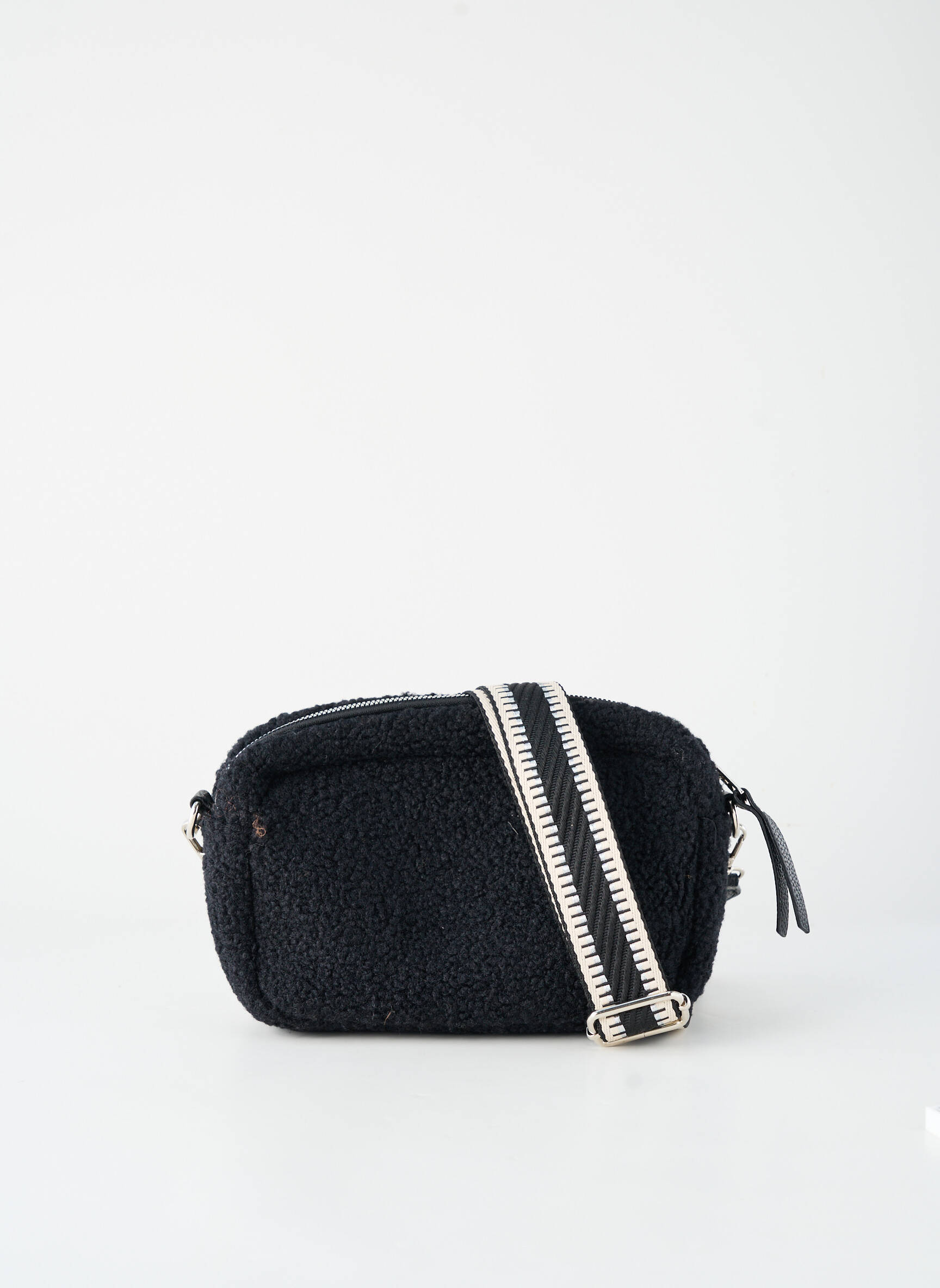 Sac fermeture zippée forme rectangulaire noir DAVID JONES femme