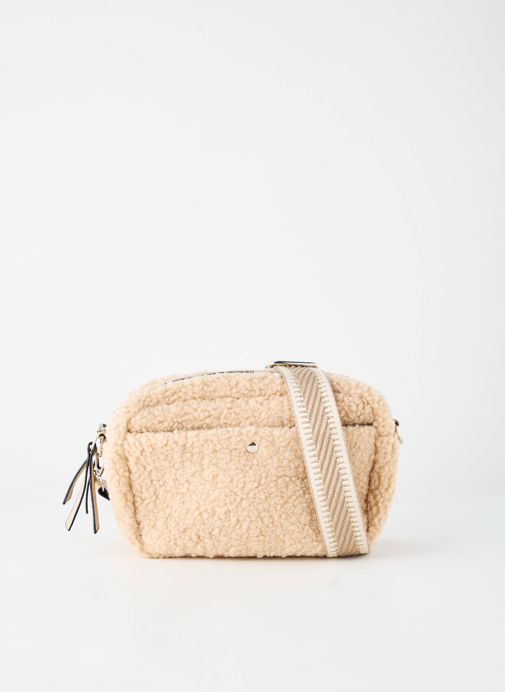 Sac fermeture zippée forme rectangulaire beige DAVID JONES femme