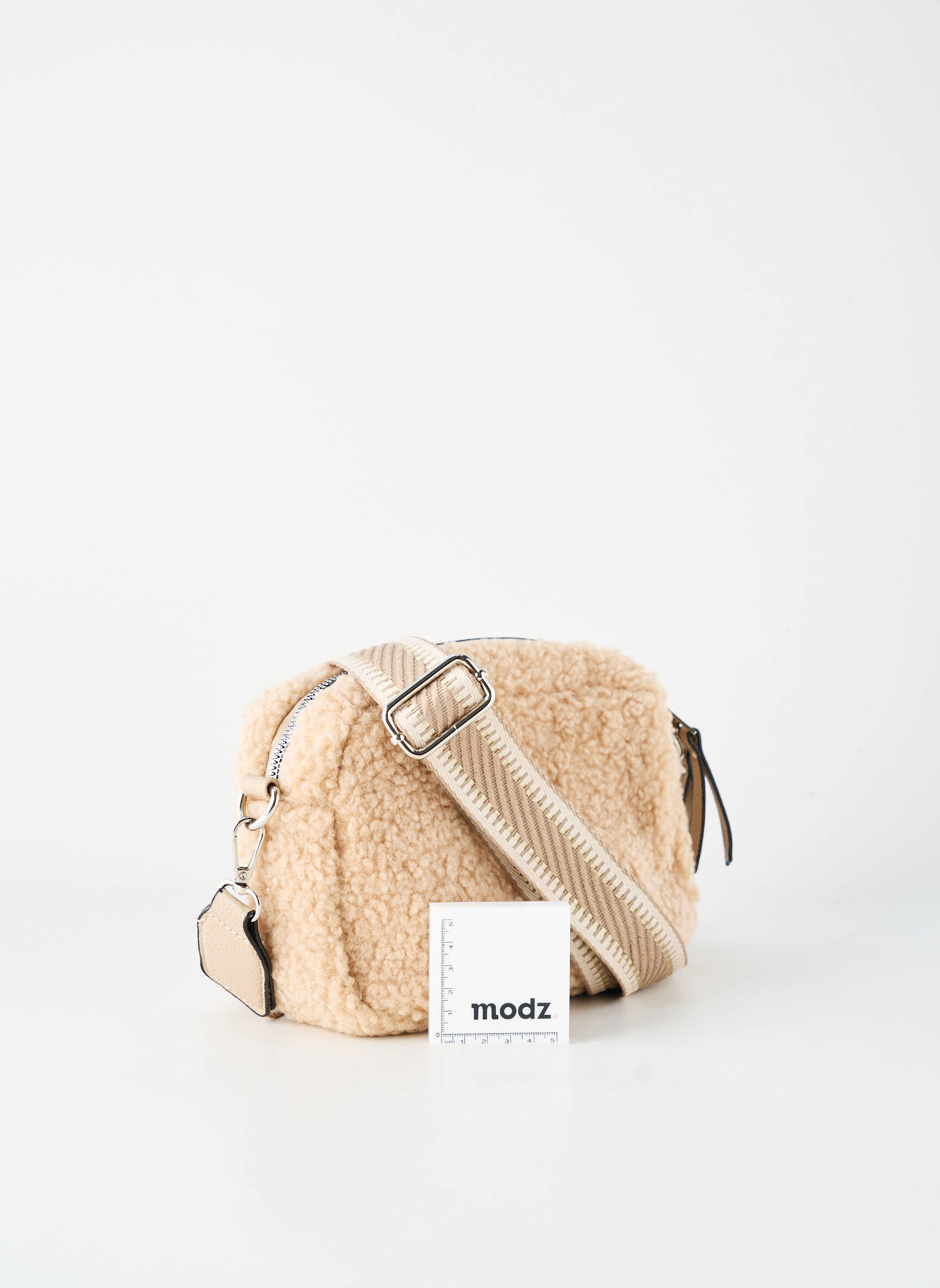 Sac fermeture zippée forme rectangulaire beige DAVID JONES femme