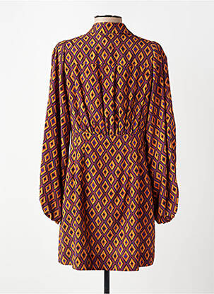 Robe courte manches longues manches longues jaune JANE WOOD femme