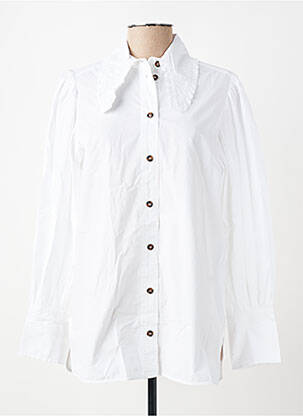 Chemisier coupe droite manches longues blanc GANNI femme