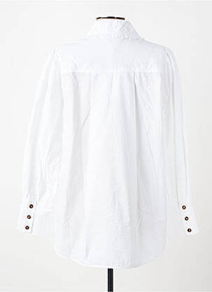 Chemisier coupe droite manches longues blanc GANNI femme