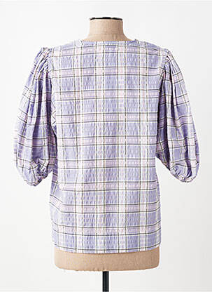 Blouse tissage popeline manches 3/4 violet GANNI femme