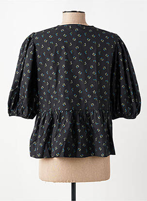 Chemisier imprimé fleurs manches 3/4 noir GANNI femme