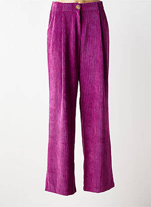 Pantalon droit stretch taille haute violet DANIELE FIESOLI femme