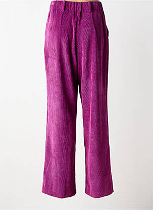 Pantalon droit stretch taille haute violet DANIELE FIESOLI femme