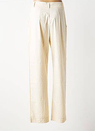 Pantalon droit tissage popeline taille haute beige DANIELE FIESOLI femme