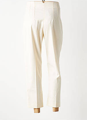 Pantalon 7/8 taille haute taille haute beige BRERAS MILANO femme