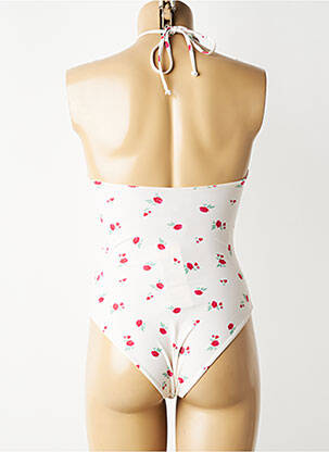 Maillot de bain 1 pièce effet matière satinée haut soutien-gorge avec mousse de rembourrage amovible beige GANNI femme