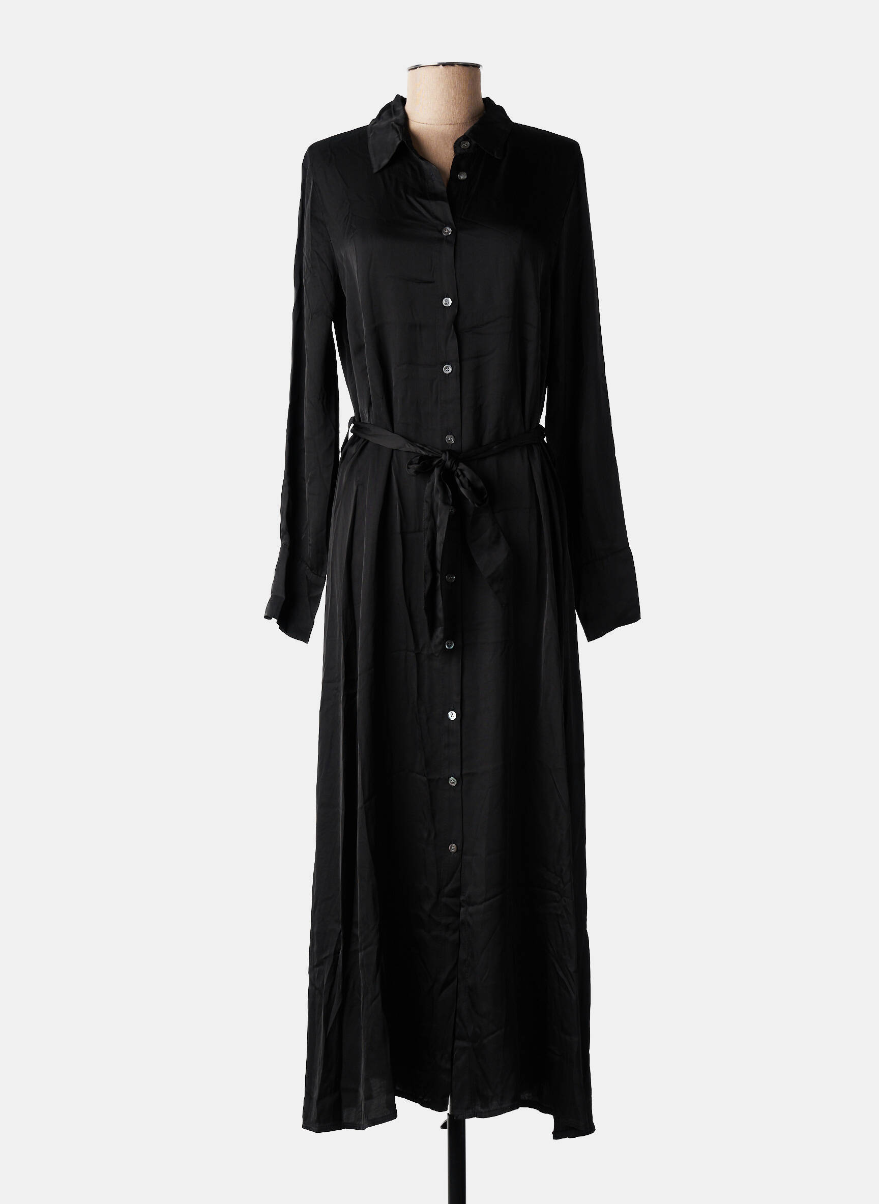 Robe longue manches longues manches longues noir DANIELE FIESOLI femme