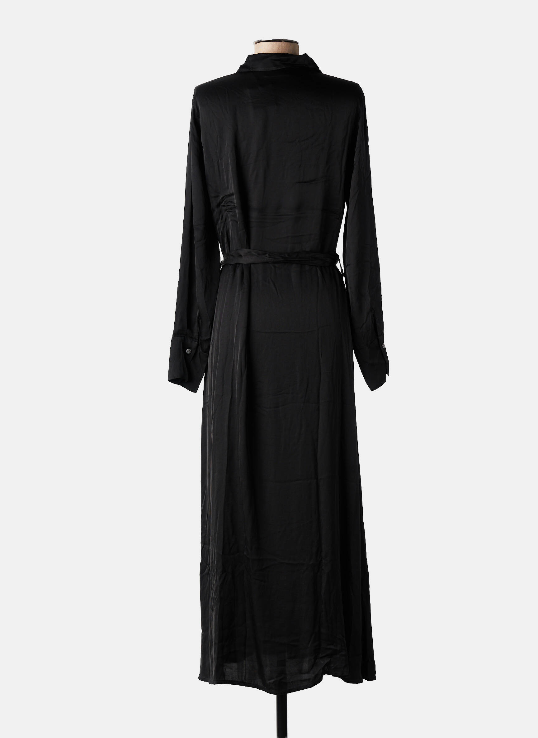 Robe longue manches longues manches longues noir DANIELE FIESOLI femme