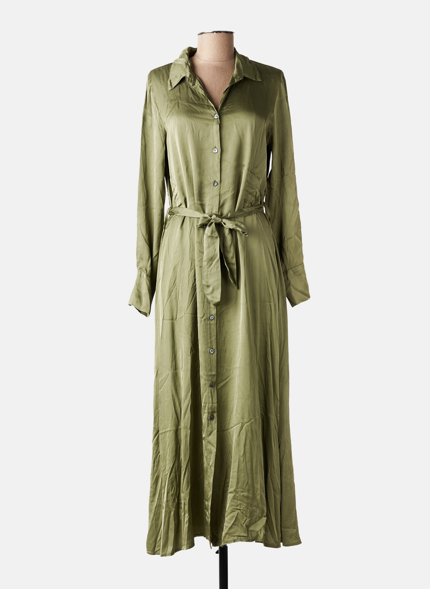 Robe longue manches longues manches longues vert DANIELE FIESOLI femme