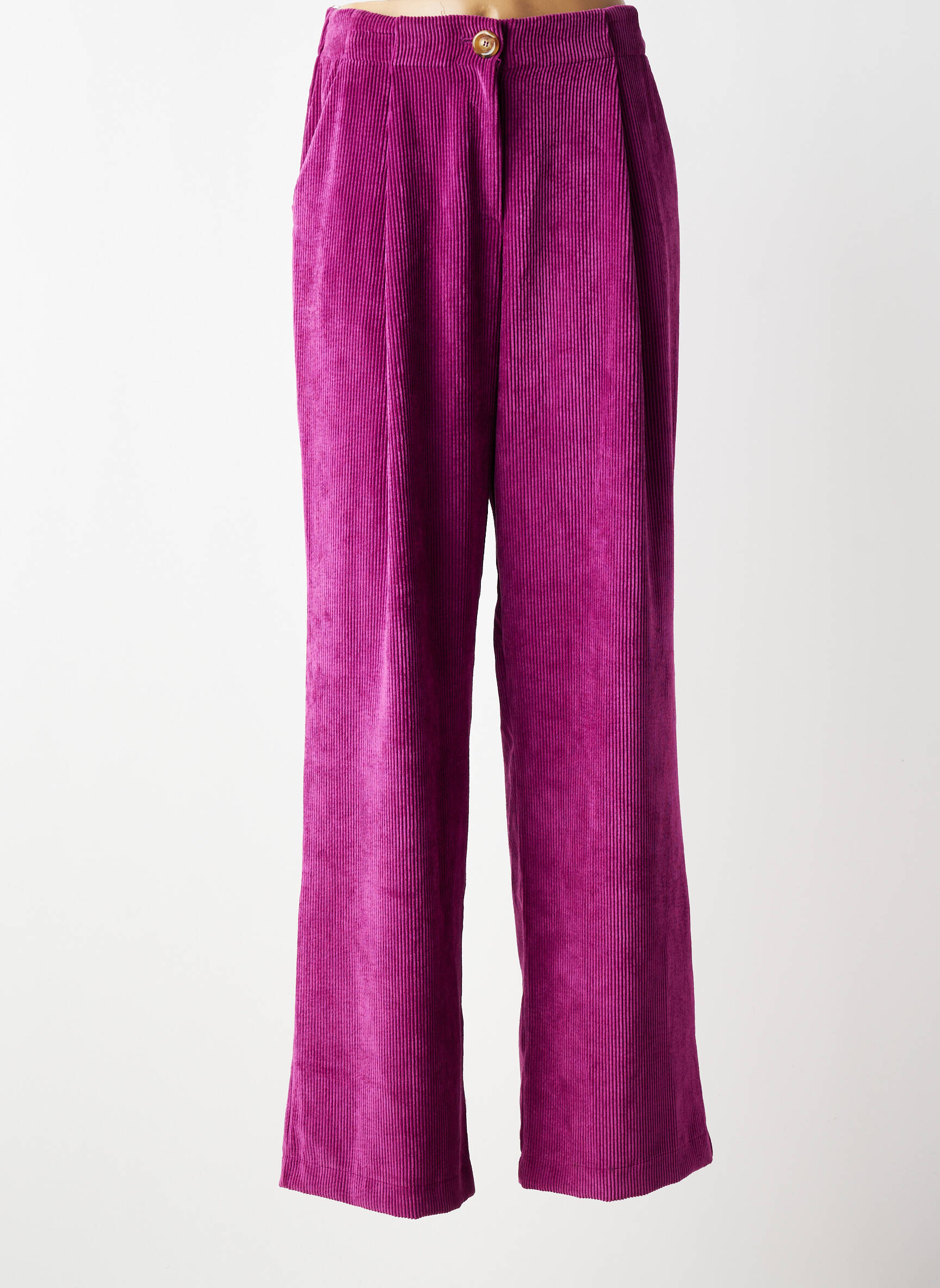 Pantalon droit stretch taille haute violet DANIELE FIESOLI femme