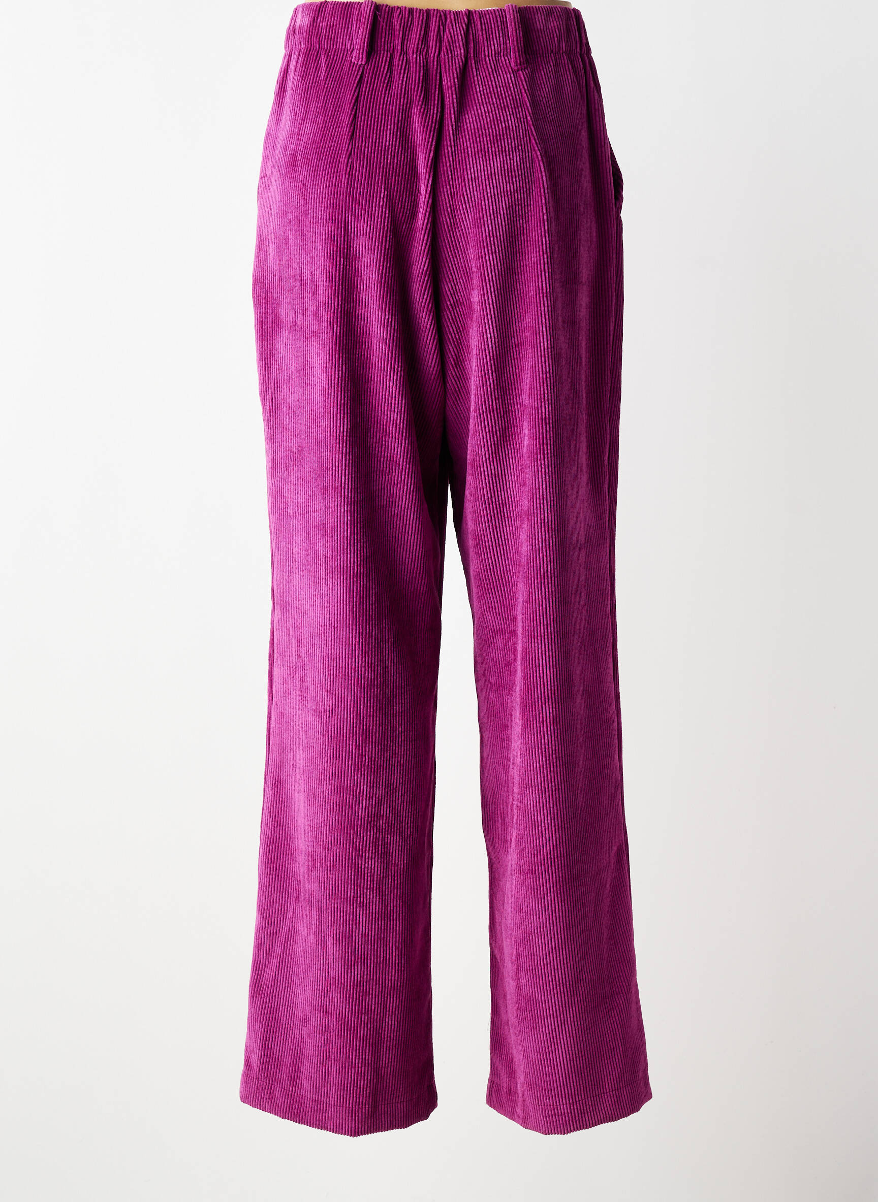 Pantalon droit stretch taille haute violet DANIELE FIESOLI femme