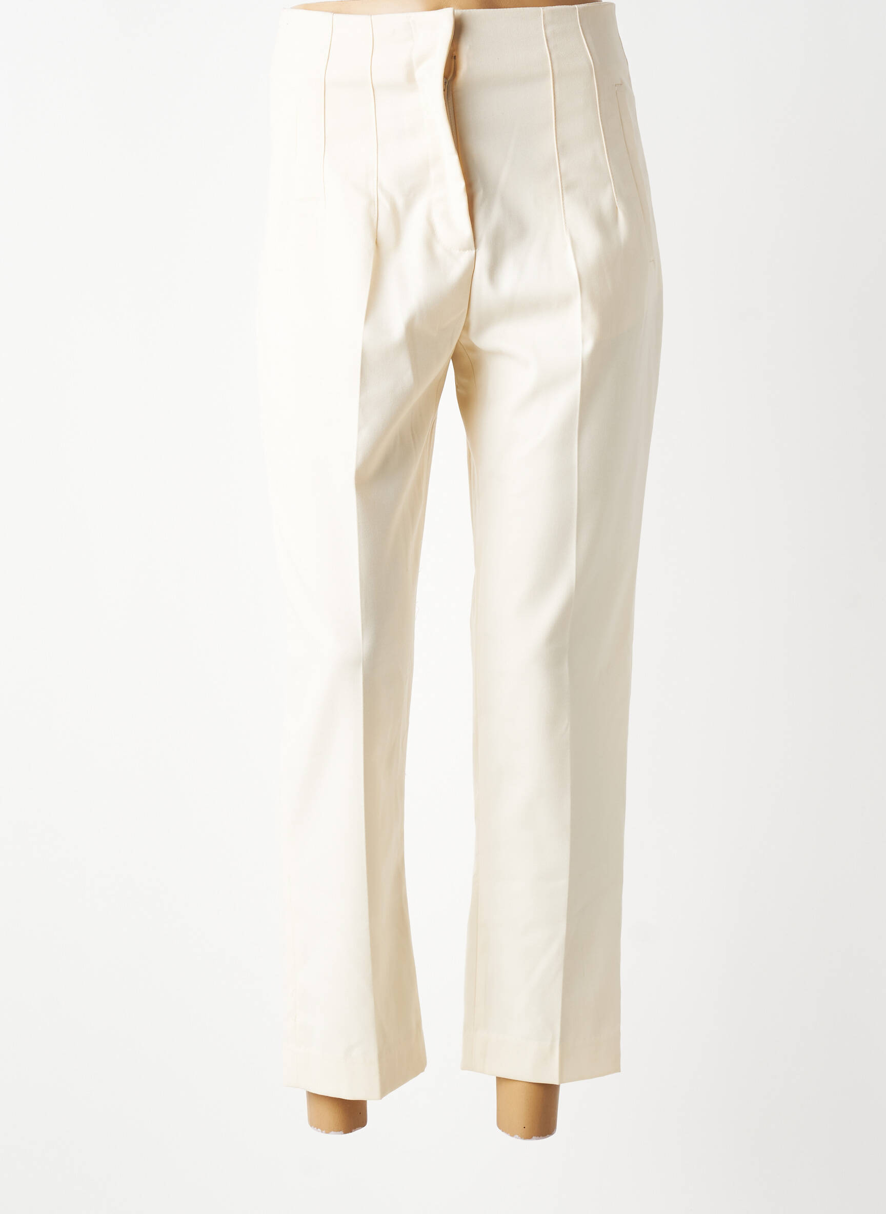 Pantalon 7/8 taille haute taille haute beige BRERAS MILANO femme
