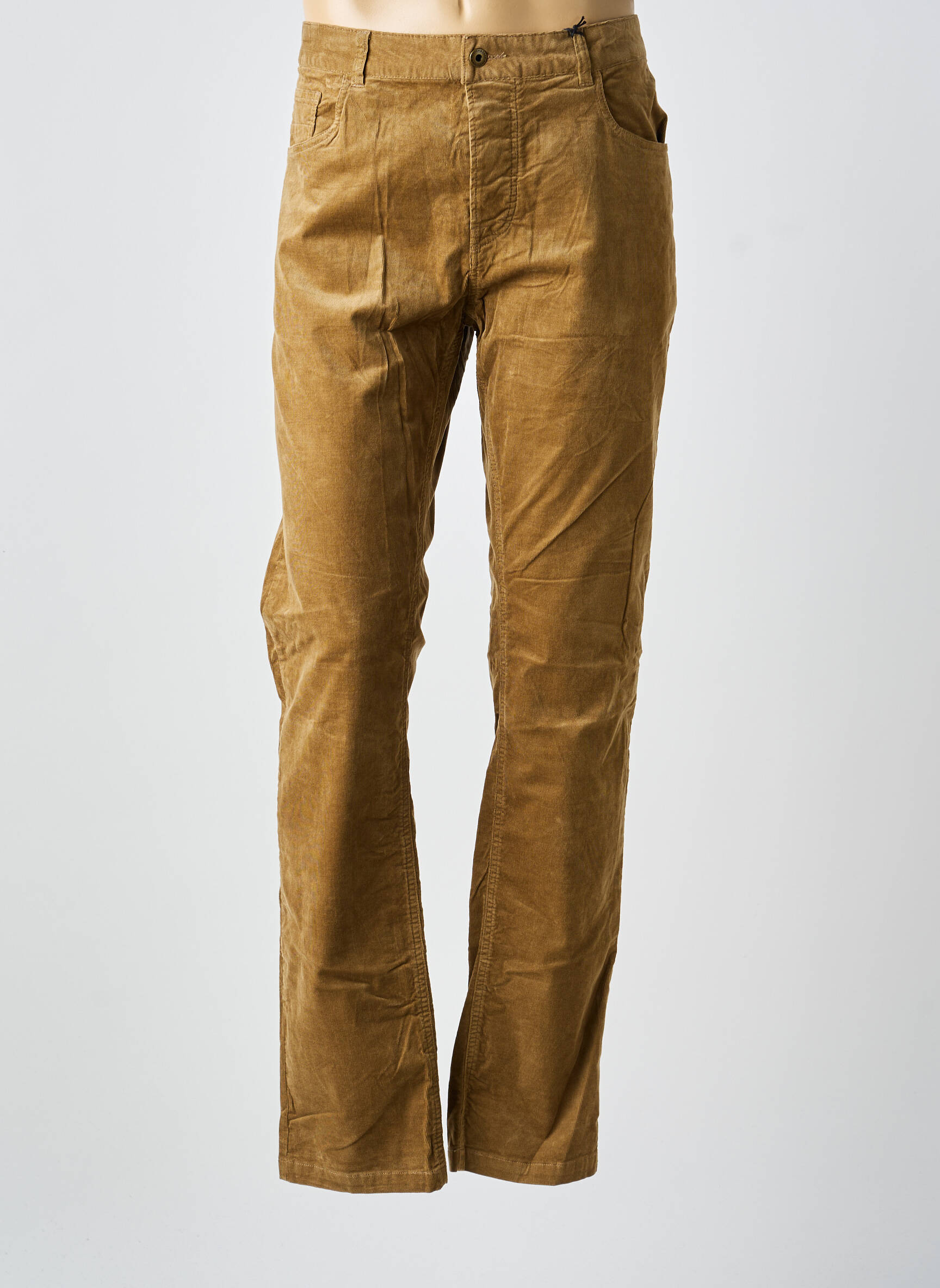 Jeans coupe droite fermeture zippée sous rabat boutonné taille normale marron MAISON SCOTCH homme